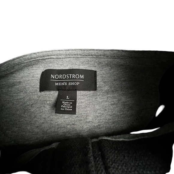Nordstrom Men's Shop Sweater Charcoal Gray 1/4 Zip Pullover Size Large Knit Soft - Picture 3 of 8